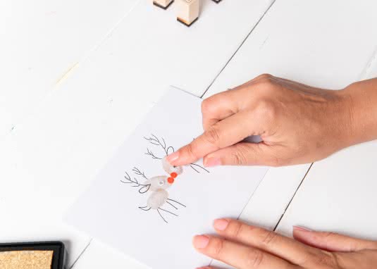 Weihnachtskarte basteln „Rentier-Paar“ | leseliebe.de